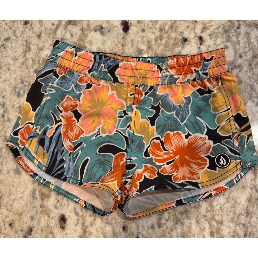 Volcom Take It Easy 2 Tropical Floral Board Shorts Black Multi Womens Medium
